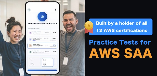 Practice Tests for AWS SAA feature graphic