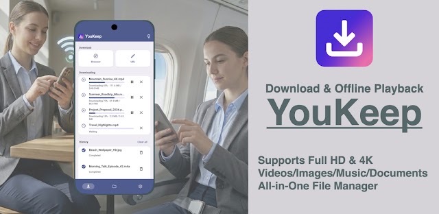 YouKeep: Downloader & Offline feature graphic