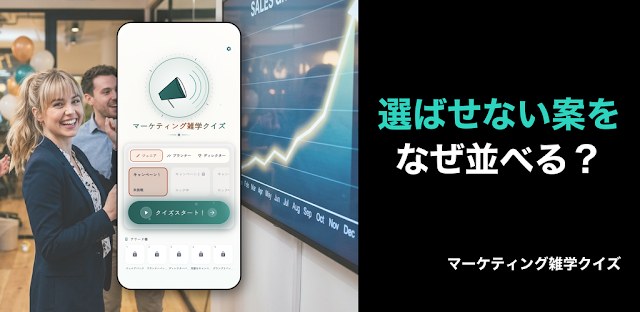 マーケティング雑学クイズ-ビジネスで役立つ！楽しく学ぶ！ フィーチャーグラフィック